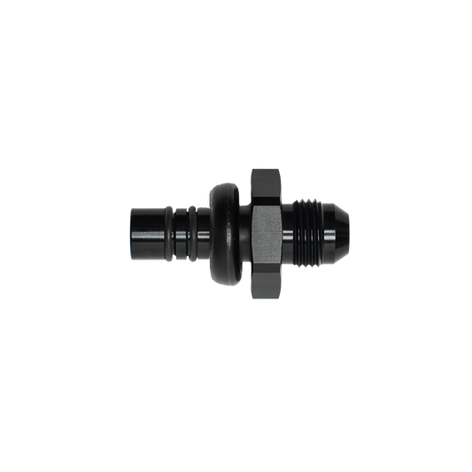 6-02-0107-B DeatschWerks 8AN Male Flare to 1/2in Ford Male EFI Quick Connect Adapter - Anodized Matte Black