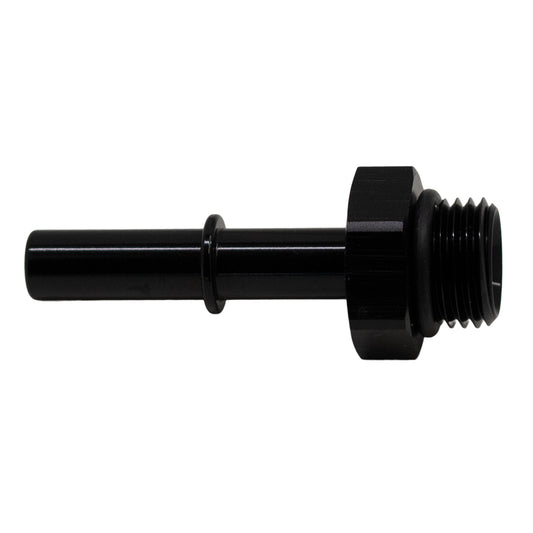 6-02-0114-B DeatschWerks 6AN ORB Male to 5/16in Male EFI Quick Connect Adapter - Anodized Matte Black