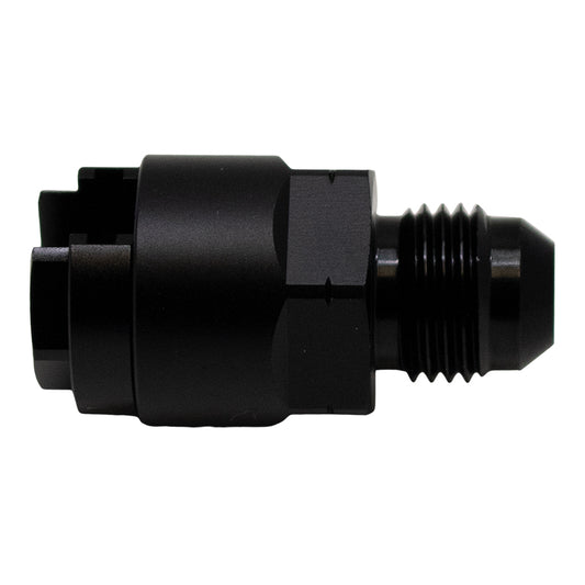 6-02-0120-B DeatschWerks 6AN Male Flare to 1/4in Female EFI Quick Connect Adapter - Anodized Matte Black