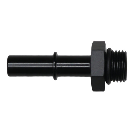 6-02-0122-B DeatschWerks 6AN ORB Male to 3/8in Male EFI Quick Connect Adapter - Anodized Matte Black