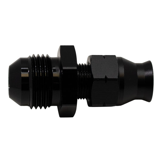 6-02-0129-B DeatschWerks 8AN Male Flare to 5/16in Hardline Compression Adapter - Anodized Matte Black