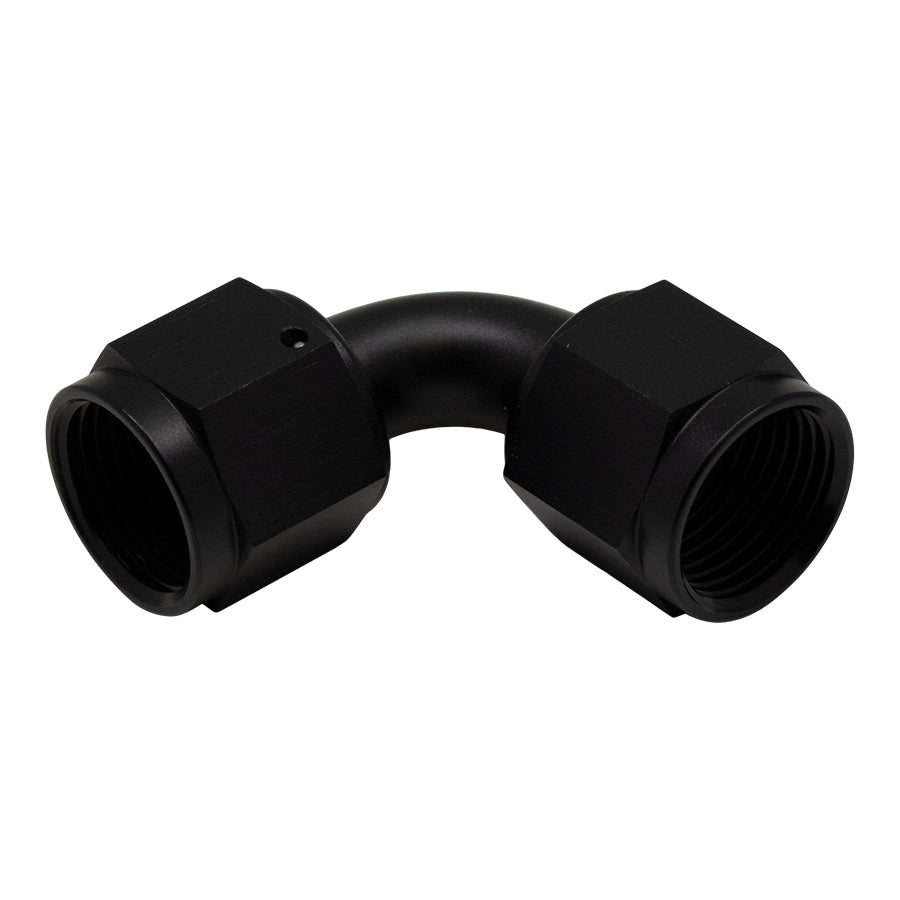 6-02-0216-B DeatschWerks 8AN Flare Female Swivel 90-Degree to 8AN Flare Female Swivel - Anodized Matte Black