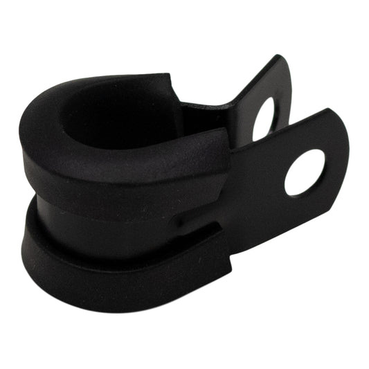 6-02-0353-B DeatschWerks Rubber Cushioned P-Clamp for 6AN Hose - 9.5mm Clamp Id - Anodized Matte Black
