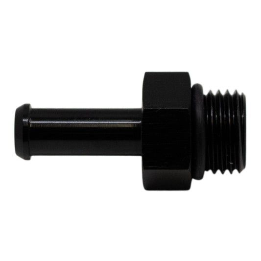 6-02-0505-B DeatschWerks 6AN ORB Male to 5/16in Male Barb Fitting (Incl O-Ring) - Anodized Matte Black