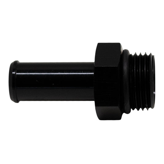 6-02-0508-B DeatschWerks 8AN ORB Male to 1/2in Male Barb Fitting (Incl O-Ring) - Anodized Matte Black