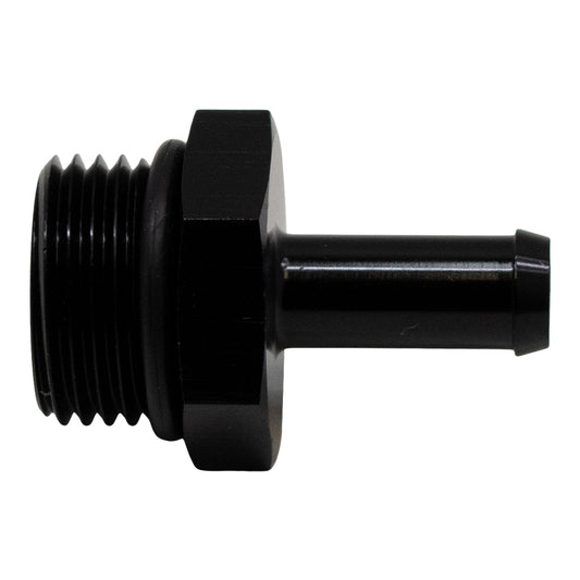 6-02-0510-B DeatschWerks 8AN ORB Male to 5/16in Male Barb Fitting (Incl O-Ring) - Anodized Matte Black