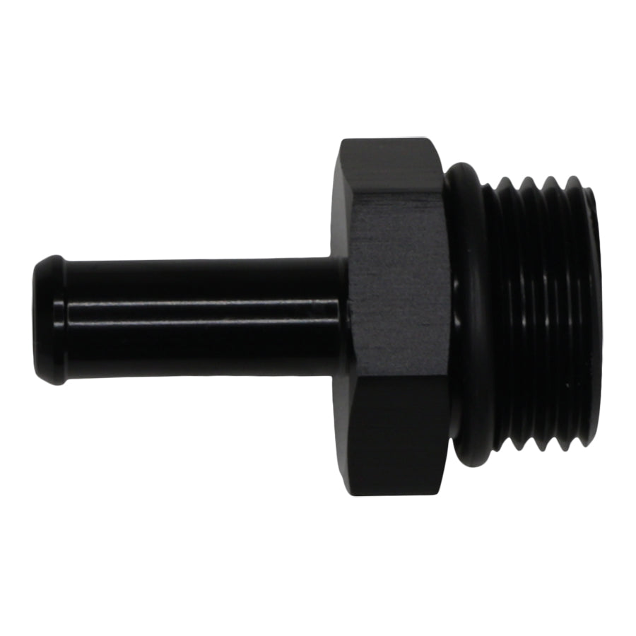 6-02-0514-B DeatschWerks 10AN ORB Male to 3/8in Male Barb Fitting - Anodized Matte Black