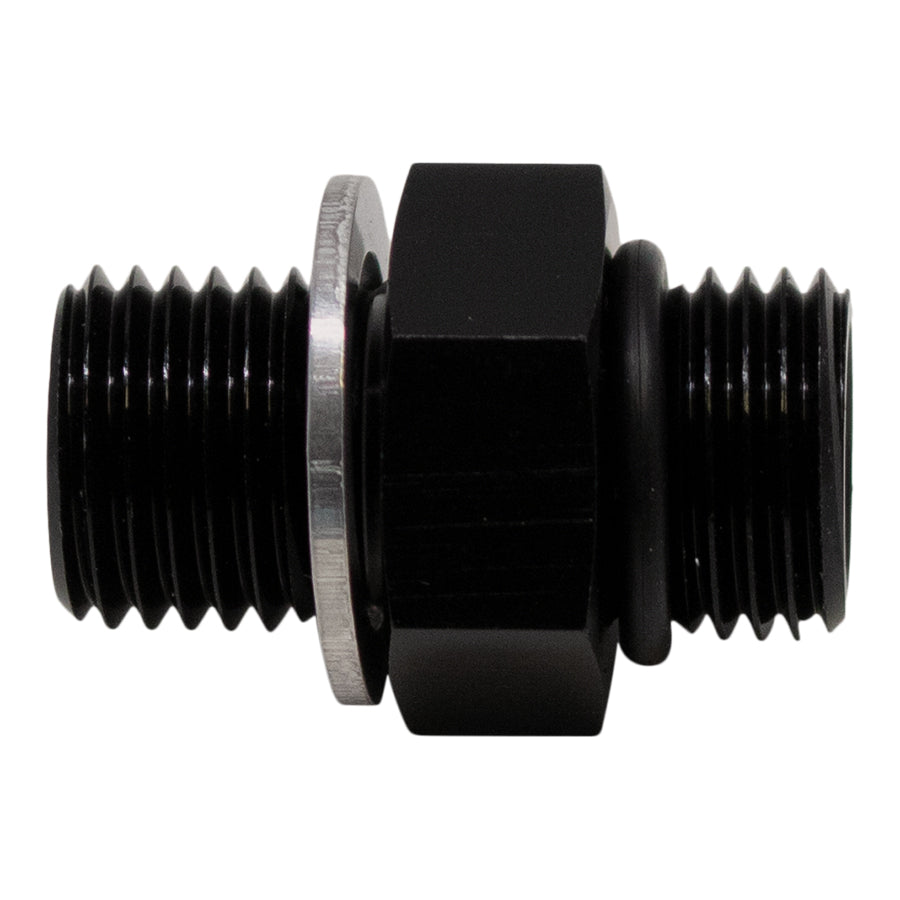 6-02-0612-B DeatschWerks 8AN ORB Male to M18 X 1.5 Metric Male (Incl O-Ring and Washer) - Anodized Matte Black