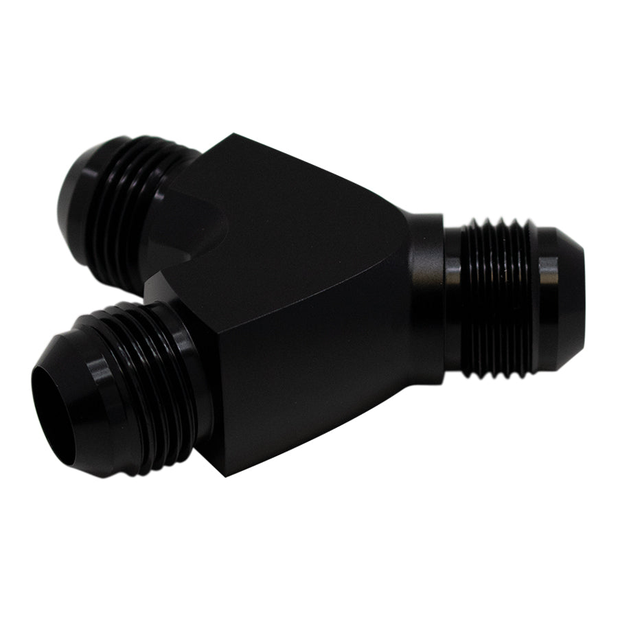 6-02-0707-B DeatschWerks 10AN Male Flare to 10AN Male Flare to 10AN Male Flare Y Fitting - Anodized Matte Black