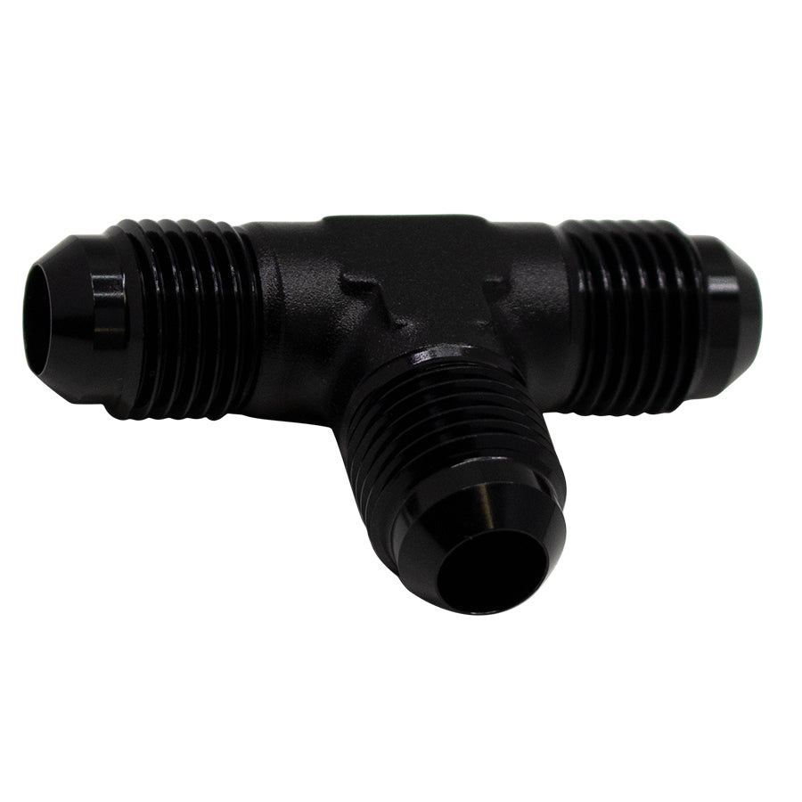 6-02-0721-B DeatschWerks 6AN Male Flare to 6AN Male Flare to 6AN Male Flare Tee Fitting - Anodized Matte Black