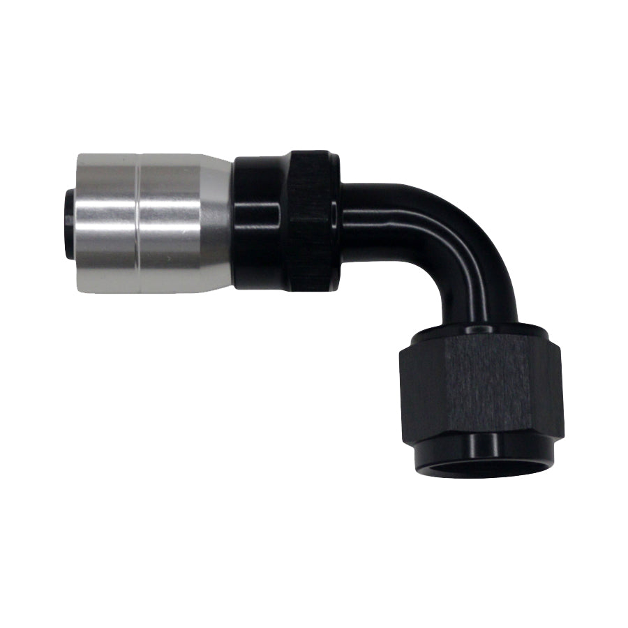 6-02-0807-C-B DeatschWerks 8AN Female Swivel 90-Degree Crimping Style Hose End CPE - Anodized Matte Black