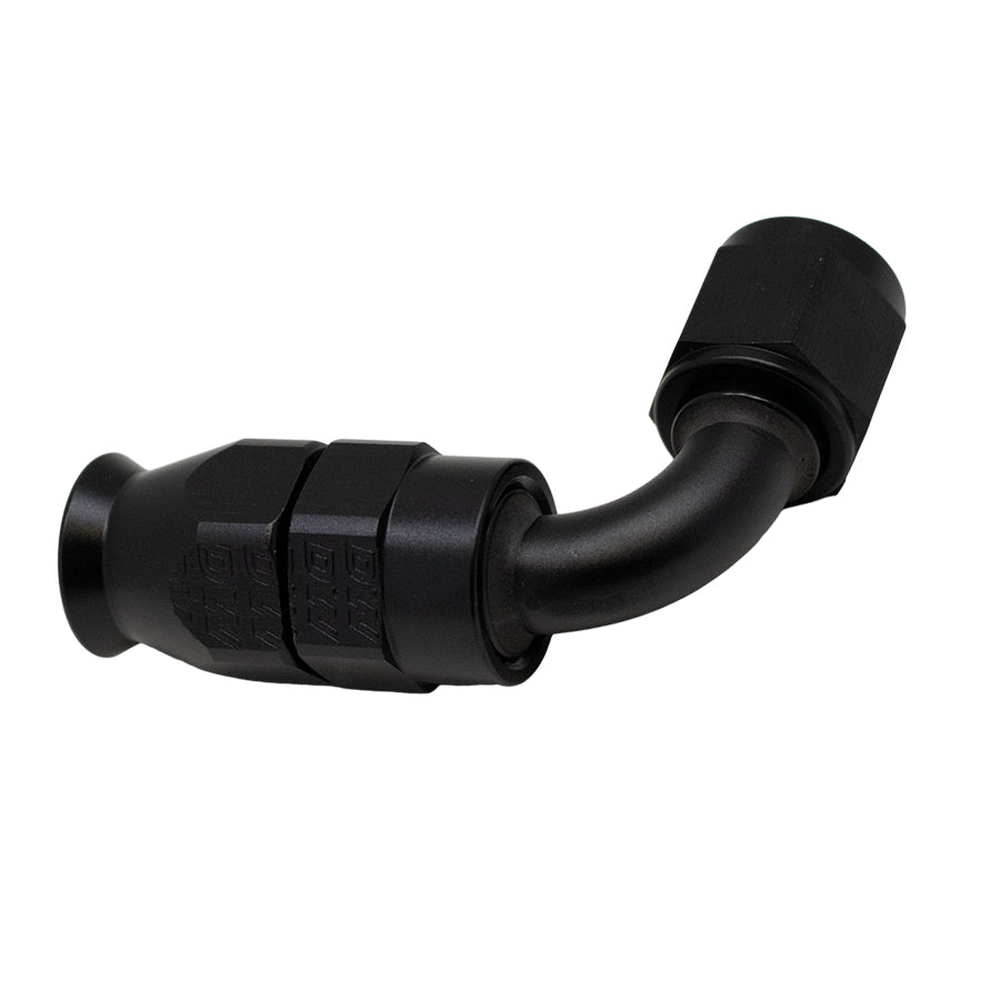 6-02-0852-B DeatschWerks 6AN Female Swivel 90-Degree Hose End PTFE (Incl 1 Olive Insert) - Anodized Matte Black
