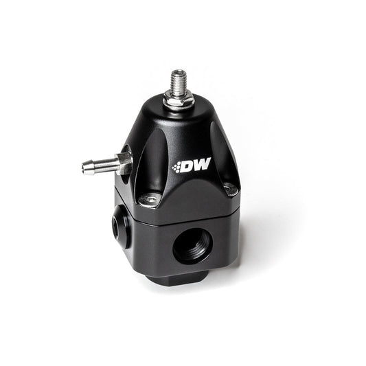 DeatschWerks DWR1000c Adjustable Fuel Pressure Regulator 30-120 PSI 6AN Quad Inlets / 6AN Out Black