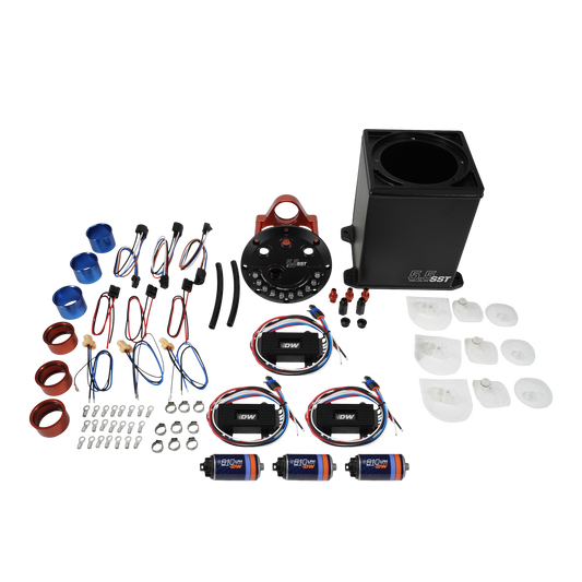 6-811-55ST DeatschWerks 5.5L Staged Surge Tank w/ 3 DW810 Brushless Fuel Pumps