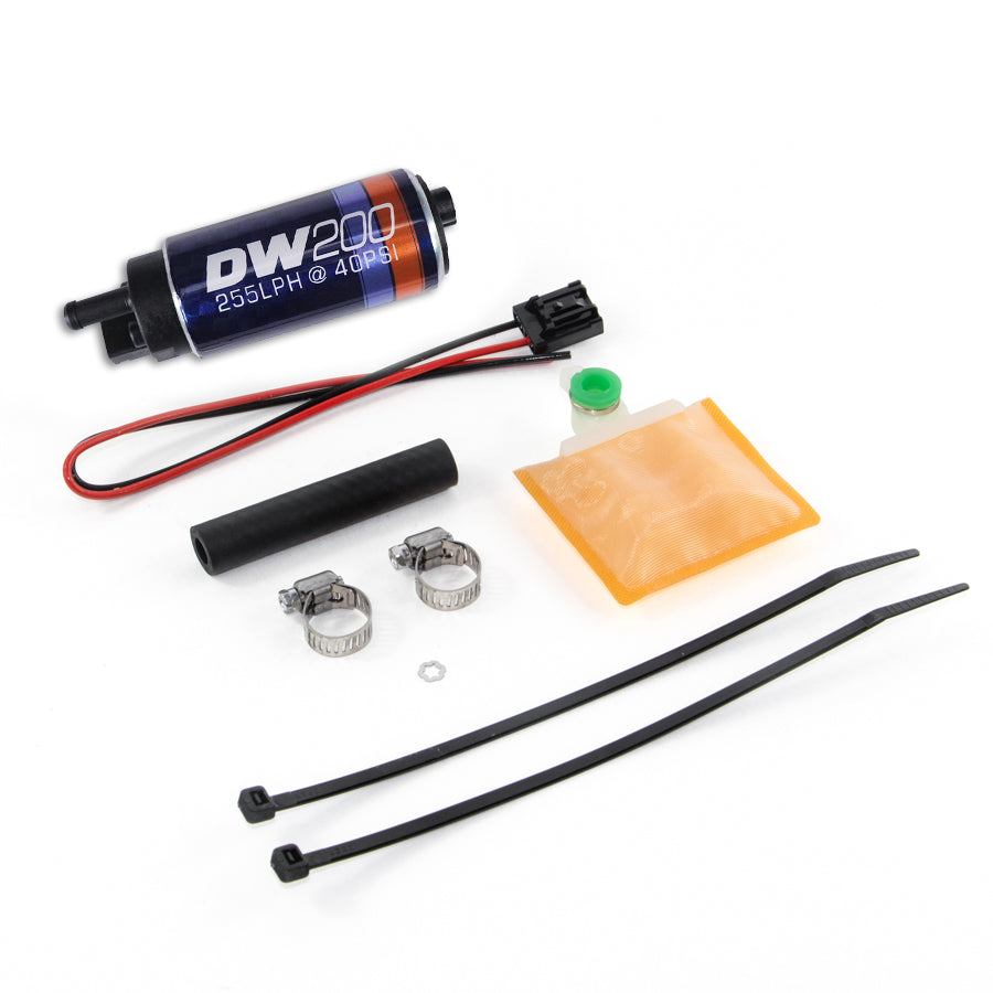 9-201-0883 DeatschWerks DW200 series 255lph In-Tank Fuel Pump w/ Install Kit 90-94 Eclipse GS-T FWD 4G63T