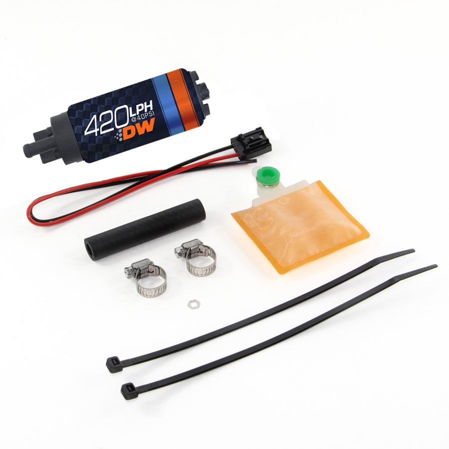 9-421-0883 DeatschWerks DW420 series 420lph In-Tank Fuel Pump w/ Install Kit 90-94 Eclipse GS-T FWD 4G63T