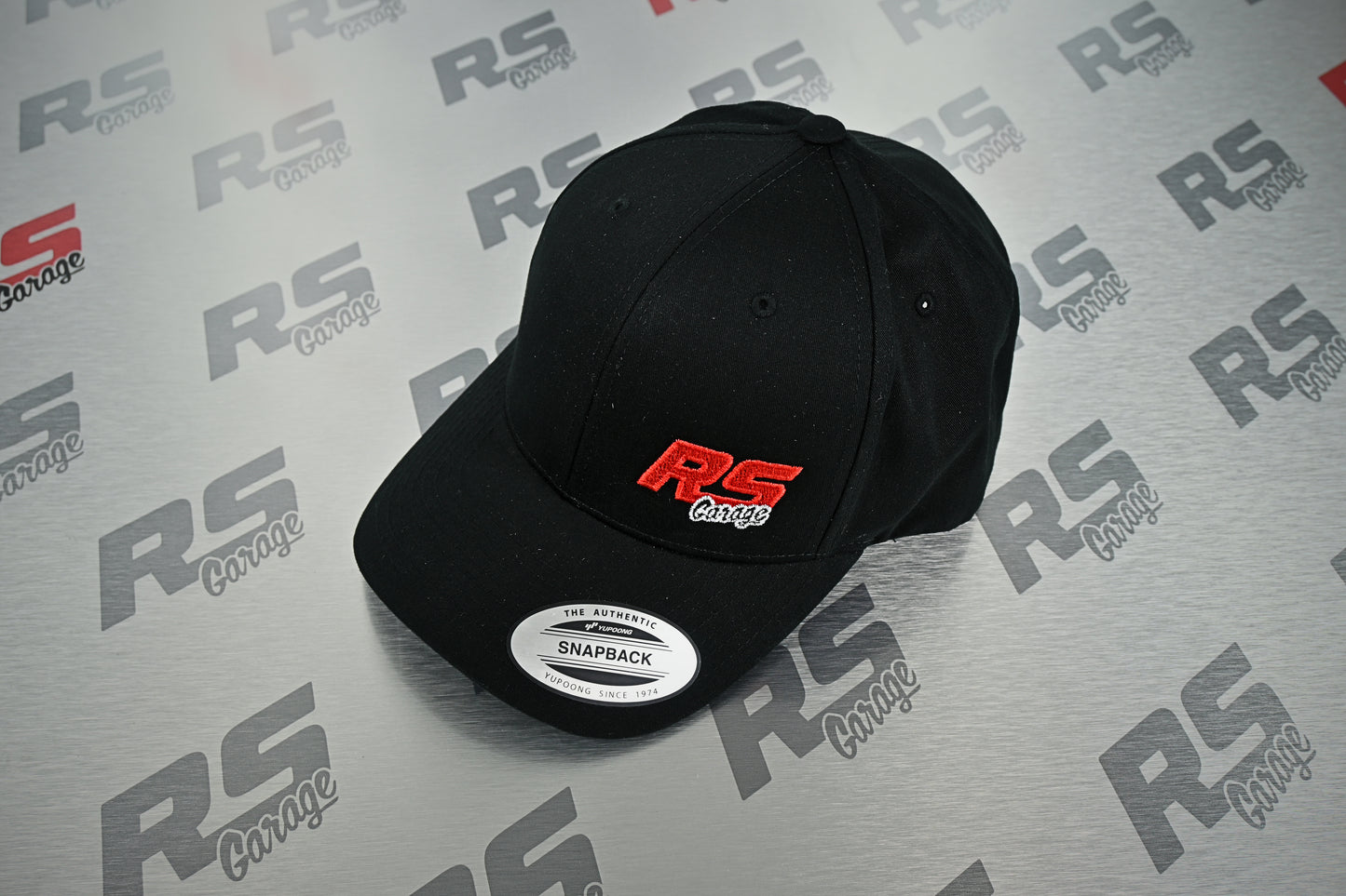 RS Garage Logo Black Curved Bill - Snapback