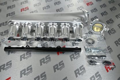 Plazmaman Supra MK4 2JZ-GTE Billet Inlet Manifold - 6 Injector - Raw - Street/Strip - 82mm DBW