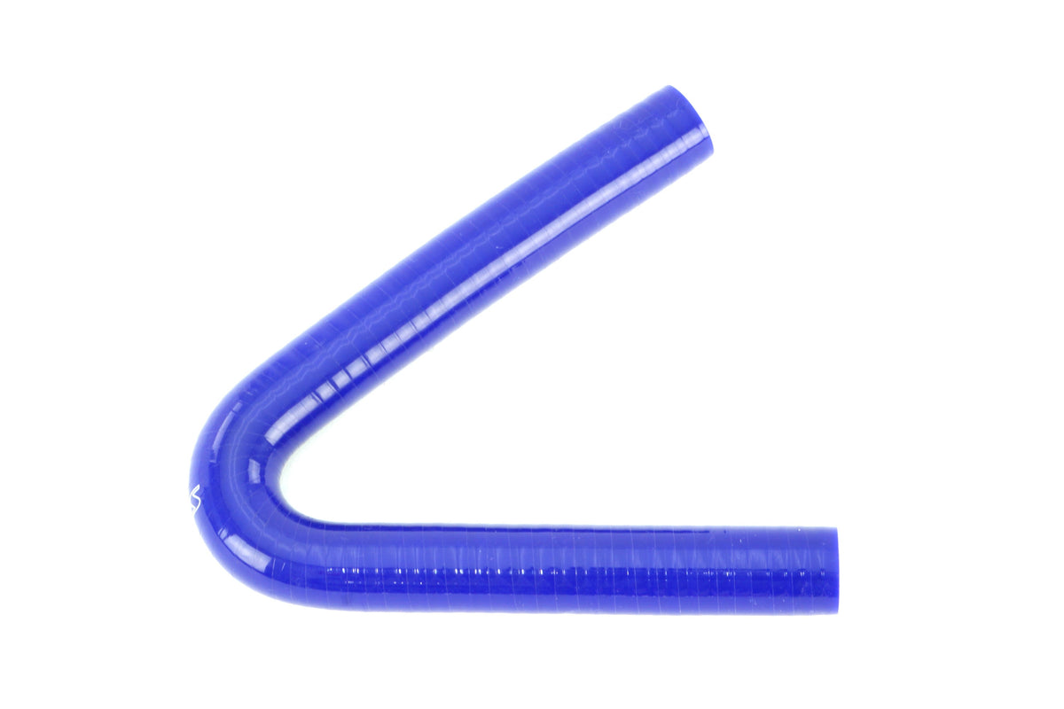 HTSEC135-150-BLUE HPS 1.5" (38MM) ID 5" Long 4-PLY Polyester Blue Silicone Elbow - 135 Degree
