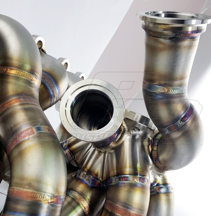 PHR S45 T4 Twin Scroll Billet Collector Turbo Manifold Dual 44mm Wastegates Toyota Supra MK4 2JZ-GTE