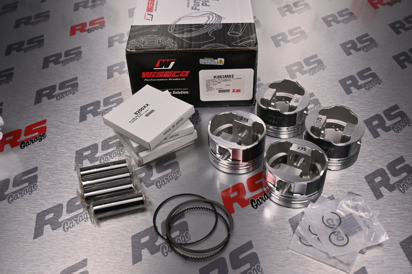 K563M82 Wiseco Pistons 1.8L 8V HT/RD/PF/RV/GN/GX/JH with 2.0L 8V ABA Head 82mm 1.0mm 9.8:1 86.4mm Stroke