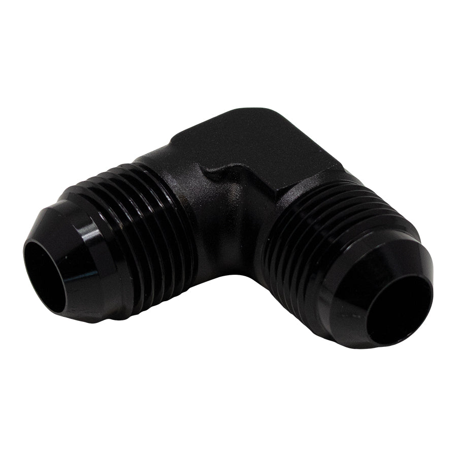6-02-0208-B DeatschWerks 8AN Male Flare to 8AN Male Flare 90-Degree Fitting - Anodized Matte Black