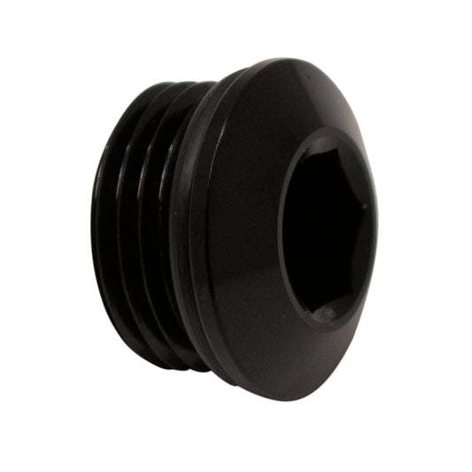 6-02-0718-B DeatschWerks 8AN ORB Male Plug Low Profile Internal Allen/Hex (Incl O-Ring) Anodized Matte Black