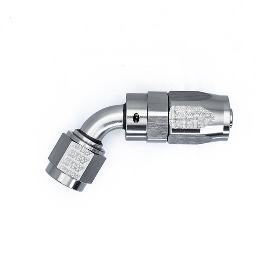 06-02-0819 DeatschWerks 6AN Female Flare Swivel 60-Degree Hose End CPE Anodized DW Titanium