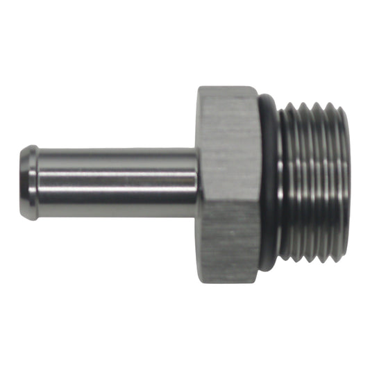 06-02-0514 DeatschWerks 10AN ORB Male to 3/8in Male Barb Fitting - Anodized DW Titanium