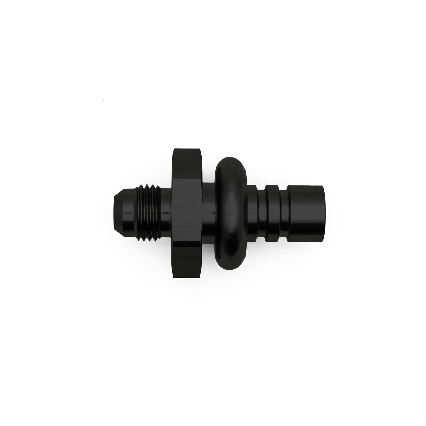 6-02-0106-B DeatschWerks 6AN Male Flare to 1/2in Ford Male EFI Quick Connect Adapter - Anodized Matte Black
