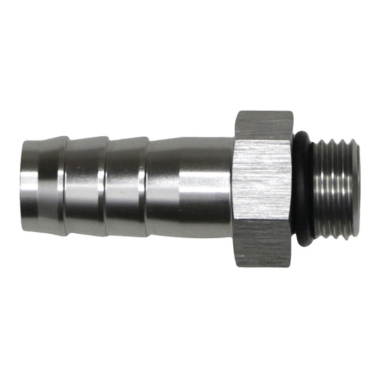 06-02-0511 DeatschWerks 6AN ORB Male to 1/2in Male Triple Barb Fitting (Incl O-Ring) - Anodized DW Titanium