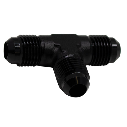 6-02-0721-B DeatschWerks 6AN Male Flare to 6AN Male Flare to 6AN Male Flare Tee Fitting - Anodized Matte Black
