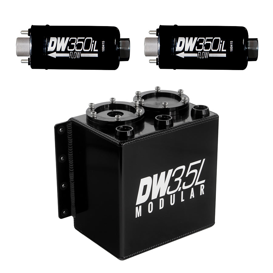 6-352-35ST DeatschWerks 3.5L Modular Surge Tank (Incl. 2 DW350iL In-Line Fuel Pump)