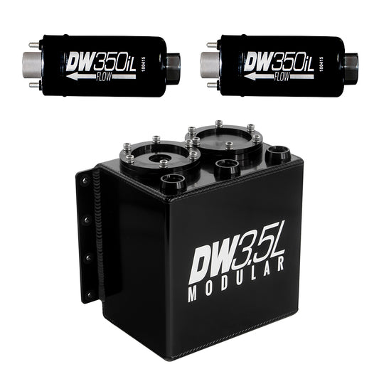 6-352-35ST DeatschWerks 3.5L Modular Surge Tank (Incl. 2 DW350iL In-Line Fuel Pump)