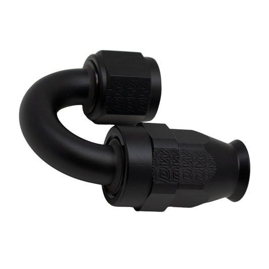6-02-0857-B DeatschWerks 8AN Female Swivel 180-Degree Hose End PTFE (Incl Olive Insert) - Anodized Matte Black