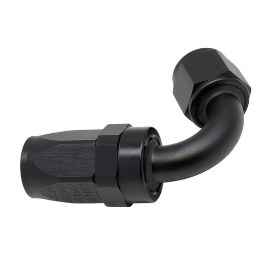 6-02-0823-B DeatschWerks 8 AN Female Flare Swivel 120-Degree Hose End CPE - Anodized Matte Black