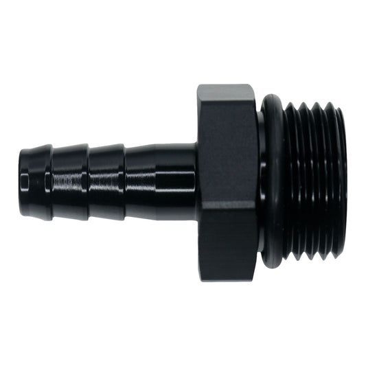 6-02-0517-B DeatschWerks 10AN ORB Male to 3/8in Male Triple Barb Fitting (Incl O-Ring) - Anodized Matte Black