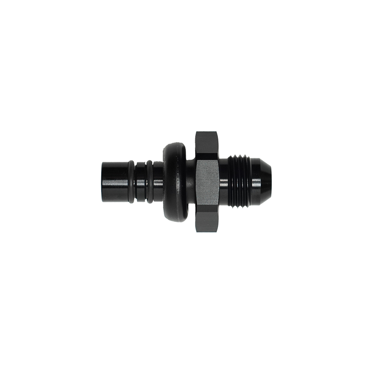6-02-0107-B DeatschWerks 8AN Male Flare to 1/2in Ford Male EFI Quick Connect Adapter - Anodized Matte Black