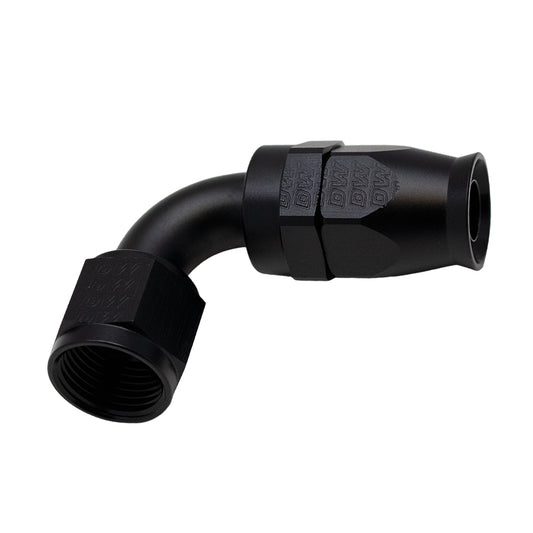 6-02-0860-B DeatschWerks 10AN Female Swivel 90-Degree Hose End PTFE (Incl Olive Insert) - Anodized Matte Black