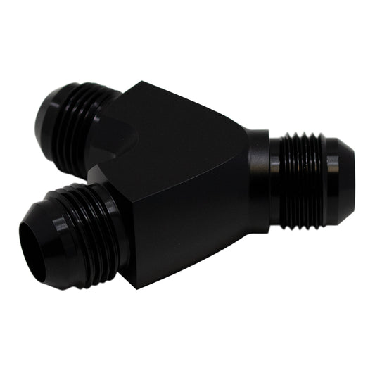 6-02-0707-B DeatschWerks 10AN Male Flare to 10AN Male Flare to 10AN Male Flare Y Fitting - Anodized Matte Black