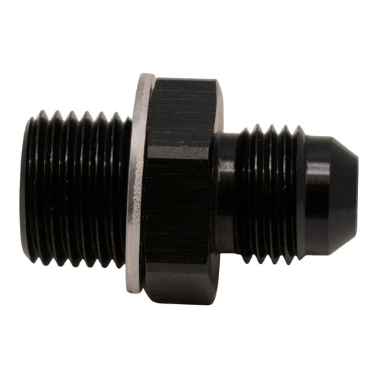 6-02-0615-B DeatschWerks 6AN Male Flare to M16 X 1.5 Male Metric Adapter (Incl Washer) - Anodized Matte Black