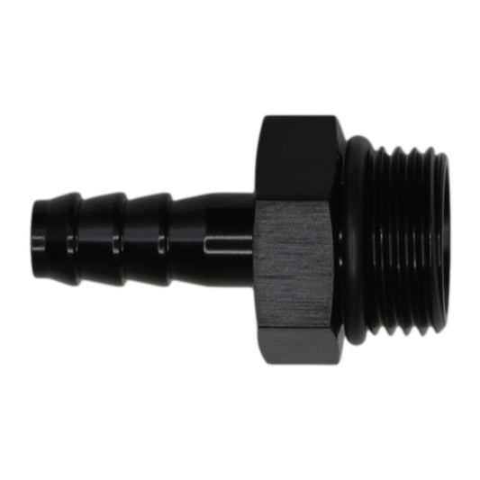 6-02-0512-B DeatschWerks 8AN ORB Male to 5/16in Male Triple Barb Fitting (Incl O-Ring) - Anodized Matte Black