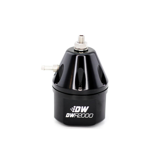 6-2000-FRB DeatschWerks DWR2000 Adjustable Fuel Pressure Regulator 30-120 PSI 10AN Inlets / 8AN Outlet Black
