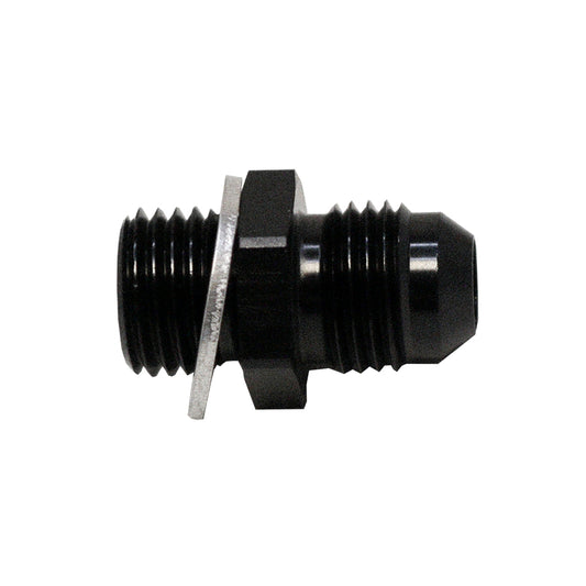 6-02-0614-B DeatschWerks 6AN Male Flare to M14 X 1.5 Male Metric Adapter (Incl Washer) - Anodized Matte Black