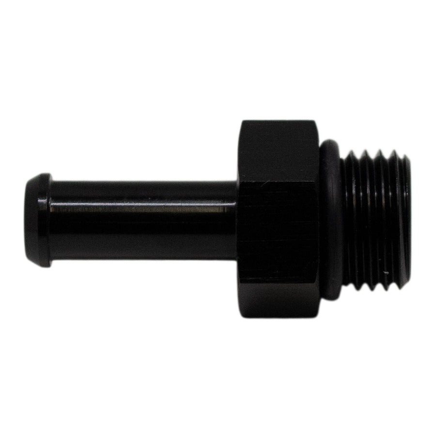 6-02-0505-B DeatschWerks 6AN ORB Male to 5/16in Male Barb Fitting (Incl O-Ring) - Anodized Matte Black