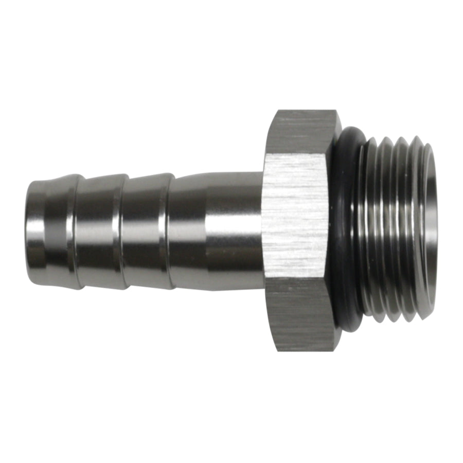06-02-0518 DeatschWerks 10AN ORB Male to 1/2in Male Triple Barb Fitting (Incl O-Ring) - Anodized DW Titanium