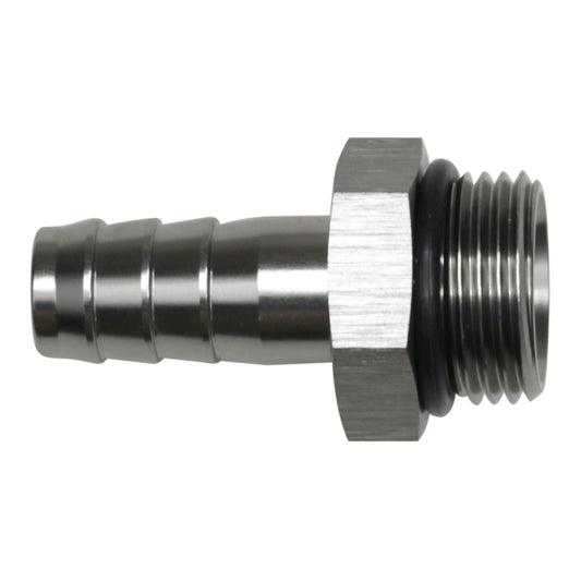06-02-0518 DeatschWerks 10AN ORB Male to 1/2in Male Triple Barb Fitting (Incl O-Ring) - Anodized DW Titanium