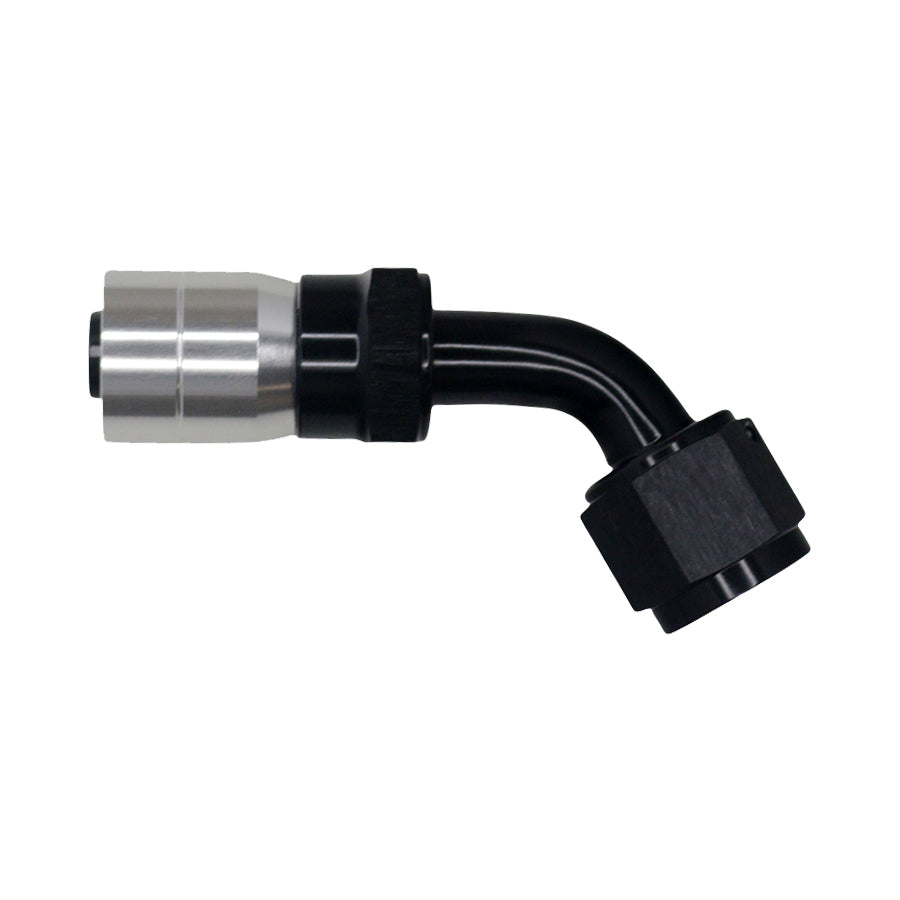 6-02-0822-C-B DeatschWerks 8 AN Female Flare Swivel 60-Degree Hose Crimping Style End CPE - Anodized Matte Black