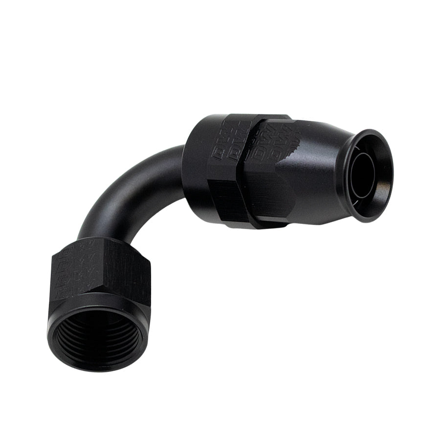 6-02-0875-B DeatschWerks 8 AN Female Flare Swivel 120-Degree Hose End PTFE - Anodized Matte Black