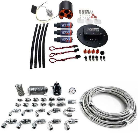 9-437-604-7034 DeatschWerks 98-04 Ford Mustang X3 Module with DW430C Pump and Plumbing Kit